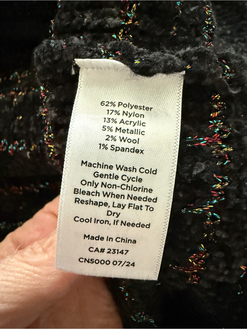 Talbots Black Metallic Tweed Braided Trim Cardigan ✨ French Girl Quiet Luxury M - Picture 3 of 8